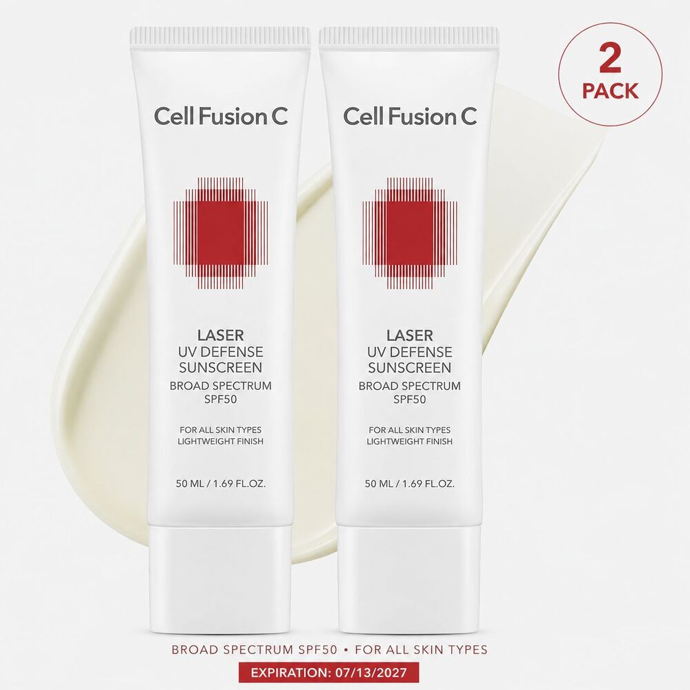 2 Pack Cell Fusion C Laser UV Defense Sunscreen SPF 50 50ml EXP 07/2027 NEW
